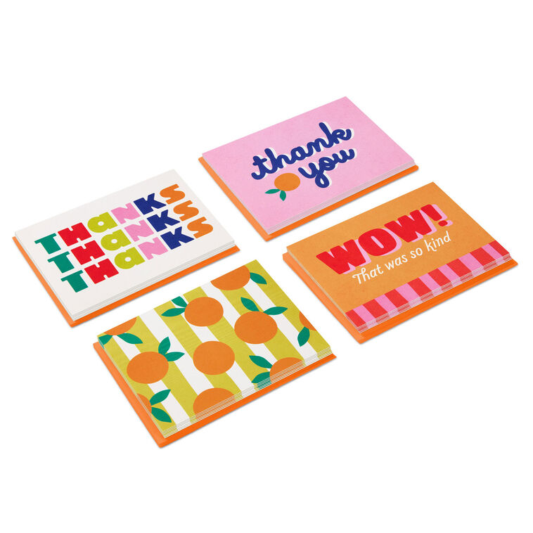 Assorted Blank Thank-You Cards in Peach-Pink Tones