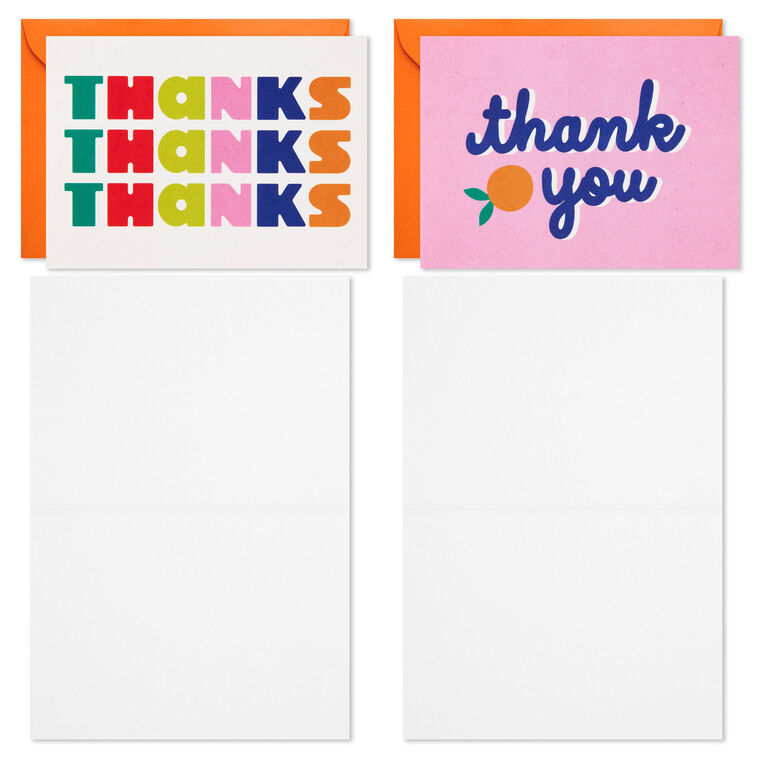 Assorted Blank Thank-You Cards in Peach-Pink Tones