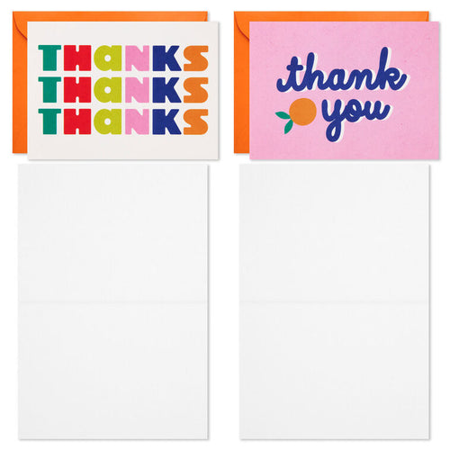 Assorted Blank Thank-You Cards in Peach-Pink Tones