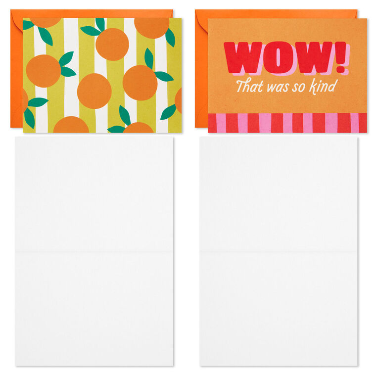 Assorted Blank Thank-You Cards in Peach-Pink Tones