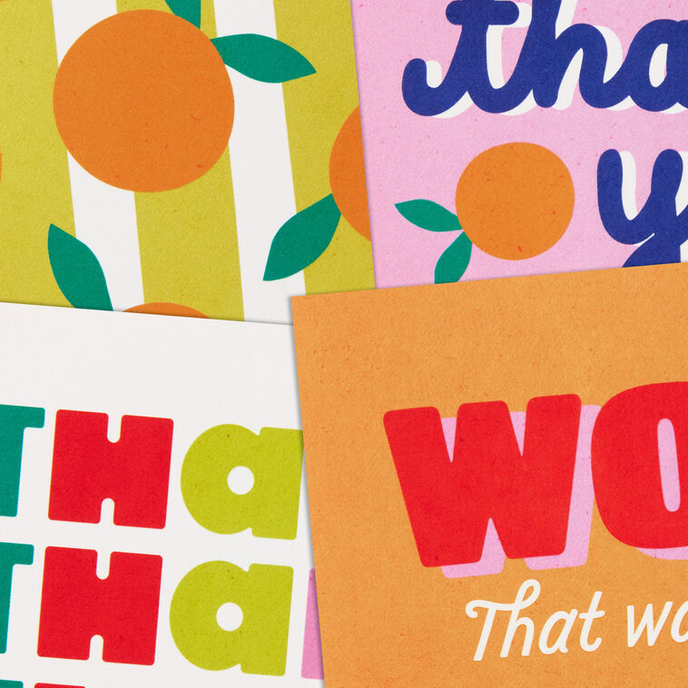 Assorted Blank Thank-You Cards in Peach-Pink Tones