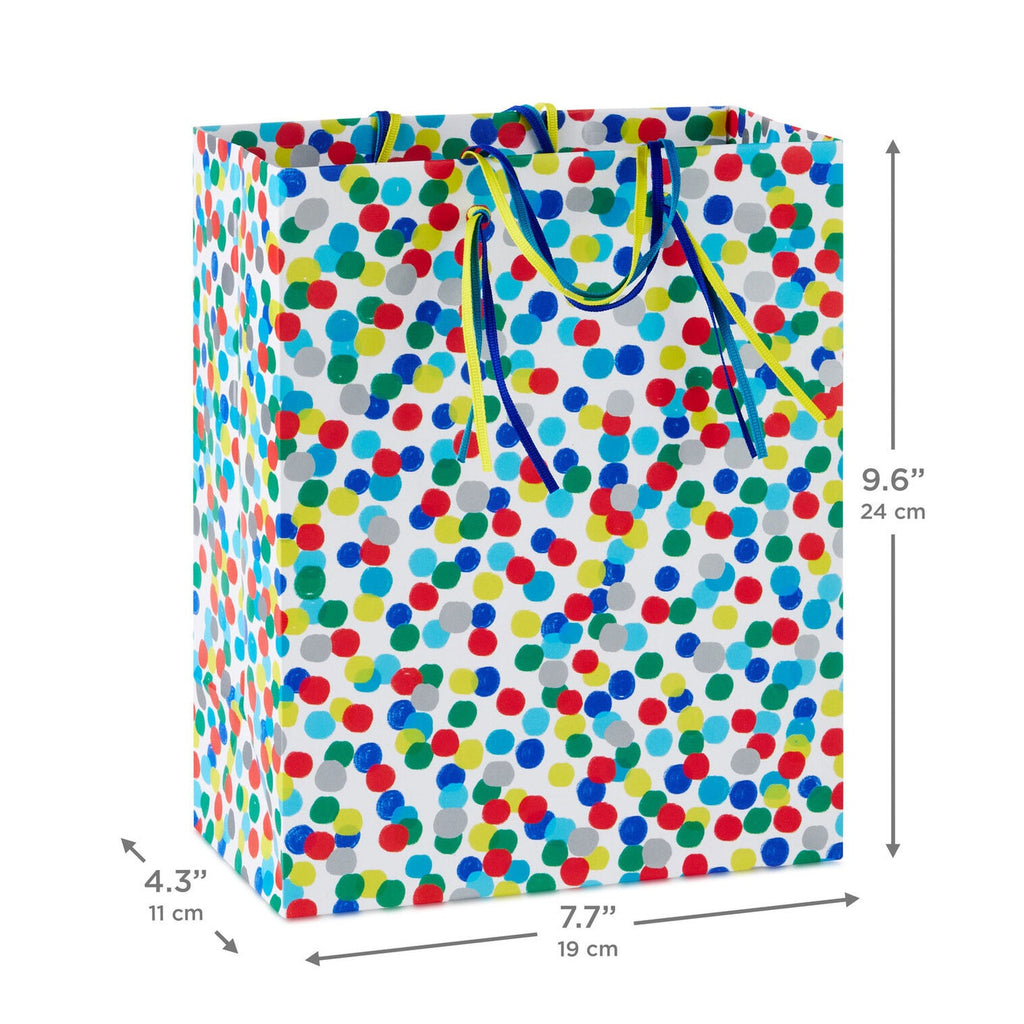 Colorful Dots on White Medium Gift Bag