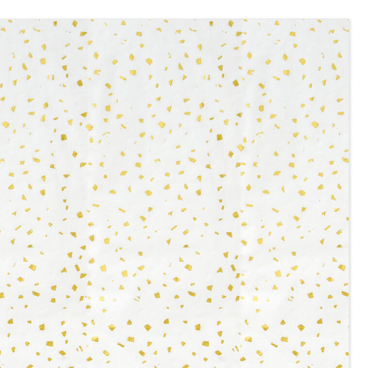 Gold Foil Flecks on White Tissue Paper