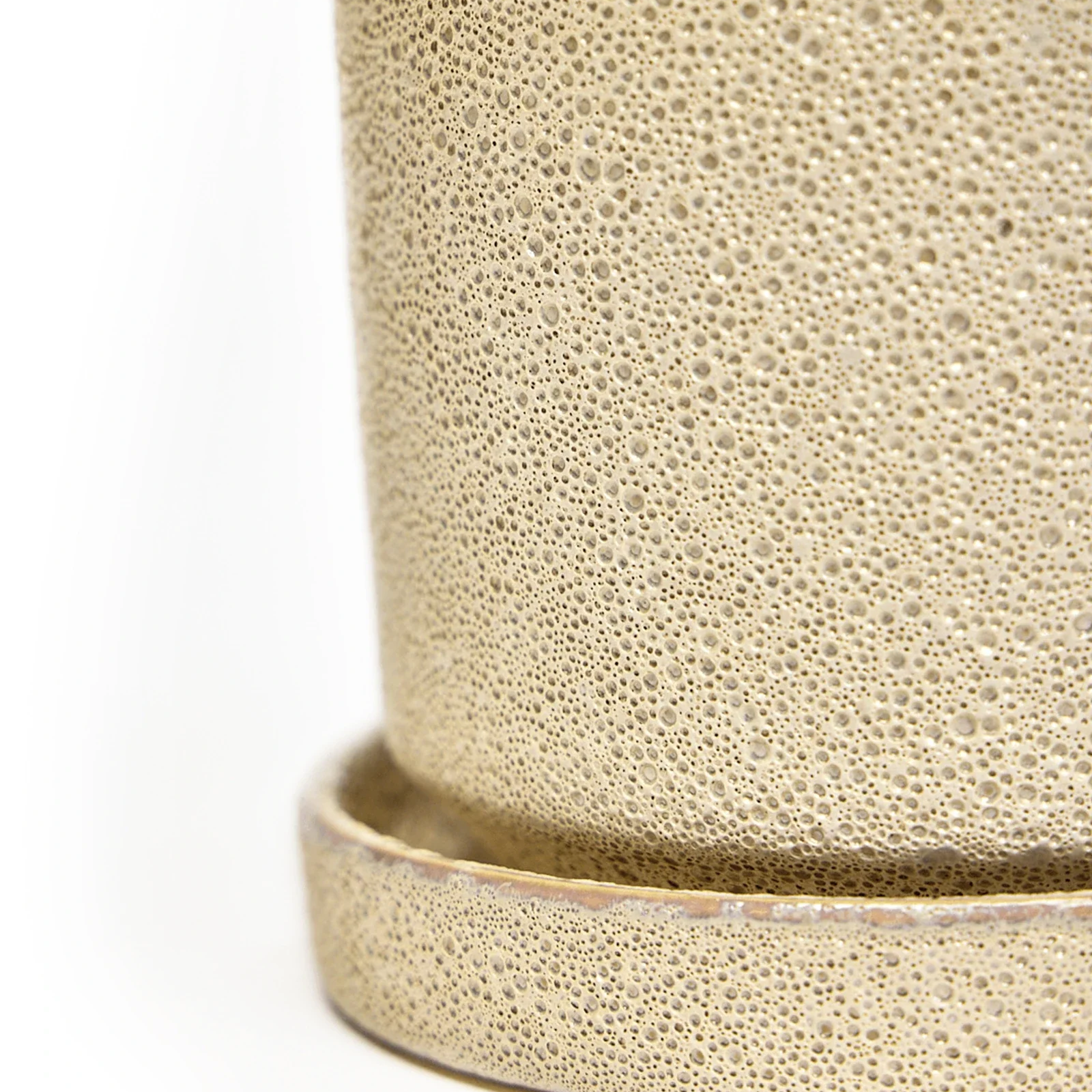 Minute Medium Ceramic Pot with Drainage Hole and Saucer
