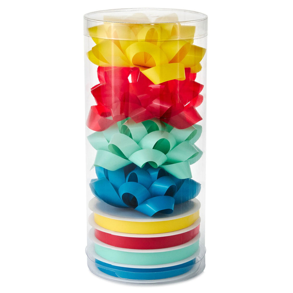 Primary Colors Bow and Ribbon 8-Pack Assortment Gift Trim Pack